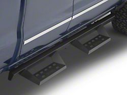 RedRock 4-Inch Drop TC1 Running Boards; Textured Black (07-18 Silverado 1500 Extended/Double Cab)