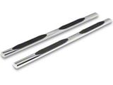 RedRock 4-Inch Oval Straight Side Step Bars; Stainless Steel (19-25 Silverado 1500 Double Cab)