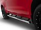 RedRock 4-Inch Oval Straight Side Step Bars; Stainless Steel (19-24 Silverado 1500 Crew Cab)