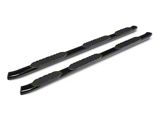 RedRock 5-Inch Oval Bent Wheel to Wheel Side Step Bars; Black (19-25 Silverado 1500 Double Cab)