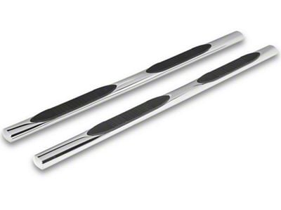 RedRock 4-Inch Oval Straight Side Step Bars; Stainless Steel (20-24 Silverado 2500 HD Double Cab)