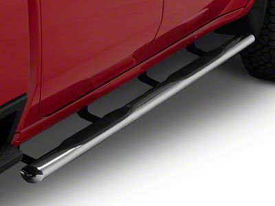 RedRock 4-Inch Oval Straight Side Step Bars; Stainless Steel (20-25 Silverado 2500 HD Crew Cab)