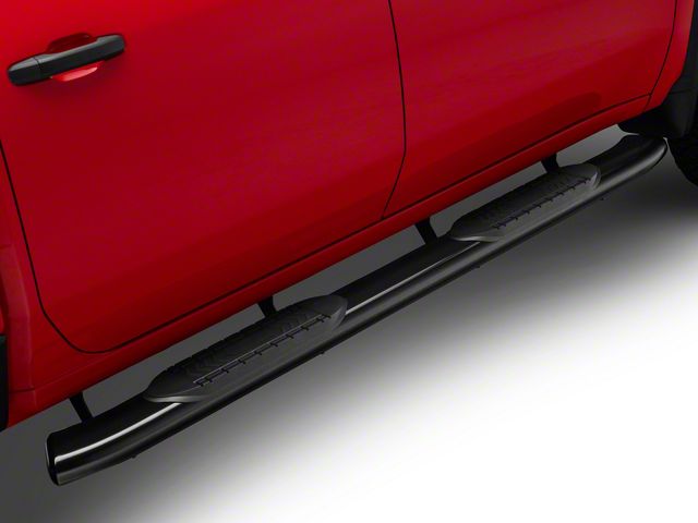 RedRock 6-Inch Oval Bent End Side Step Bars; Black (20-24 Silverado 2500 HD Crew Cab)