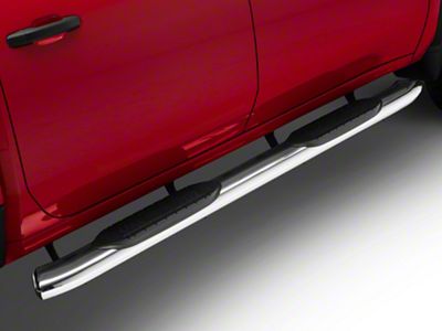 RedRock 6-Inch Oval Bent End Side Step Bars; Stainless Steel (20-25 Silverado 2500 HD Crew Cab)