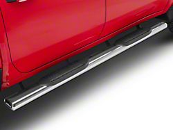 RedRock 6-Inch Oval Straight End Side Step Bars; Stainless Steel (20-25 Silverado 2500 HD Crew Cab)