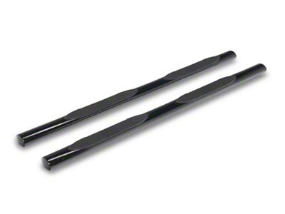 RedRock 4-Inch Oval Straight Side Step Bars; Black (20-24 Silverado 3500 HD Double Cab)