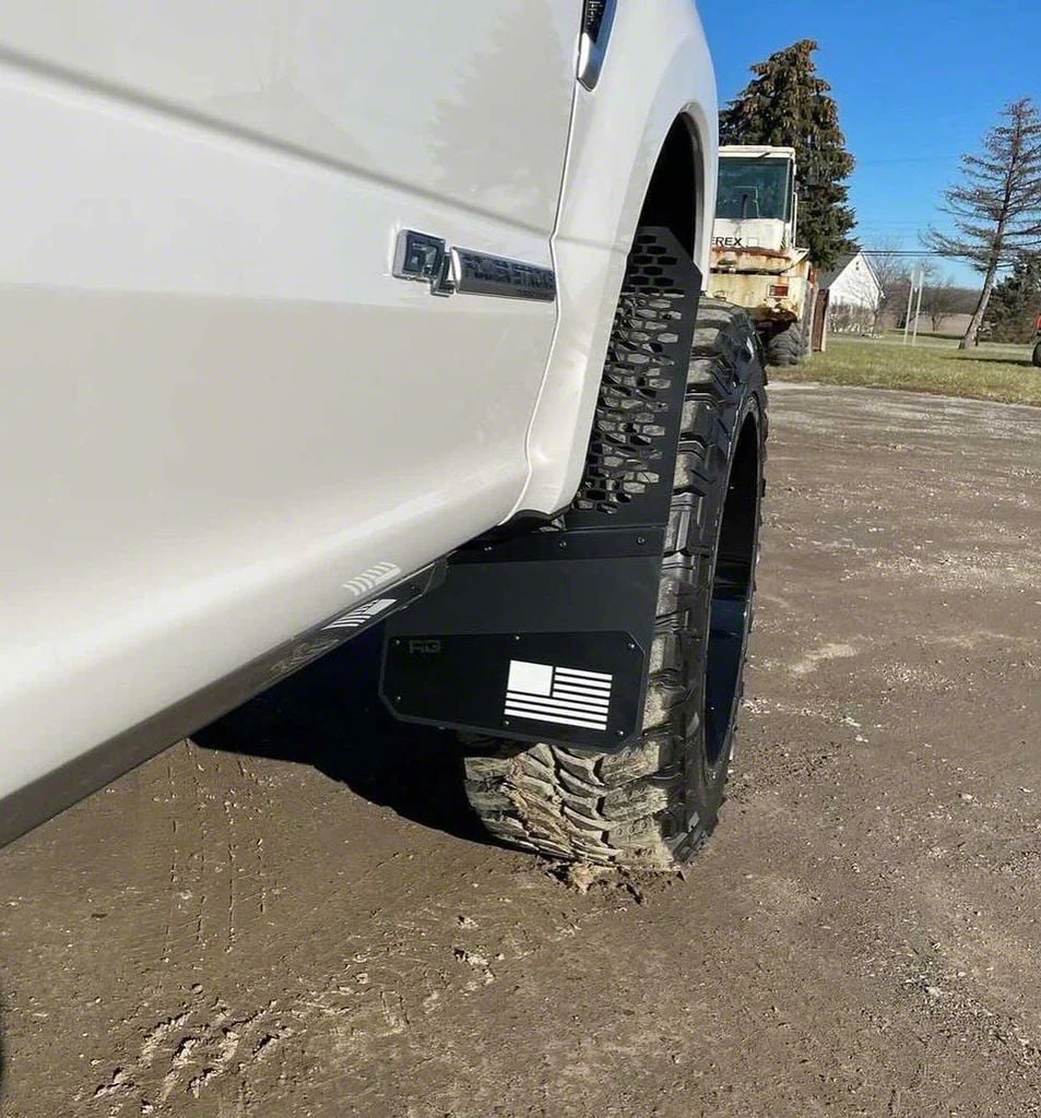 Rek Gen F350 Super Duty 10Inch XMerica Offset Mud Flaps; Front or