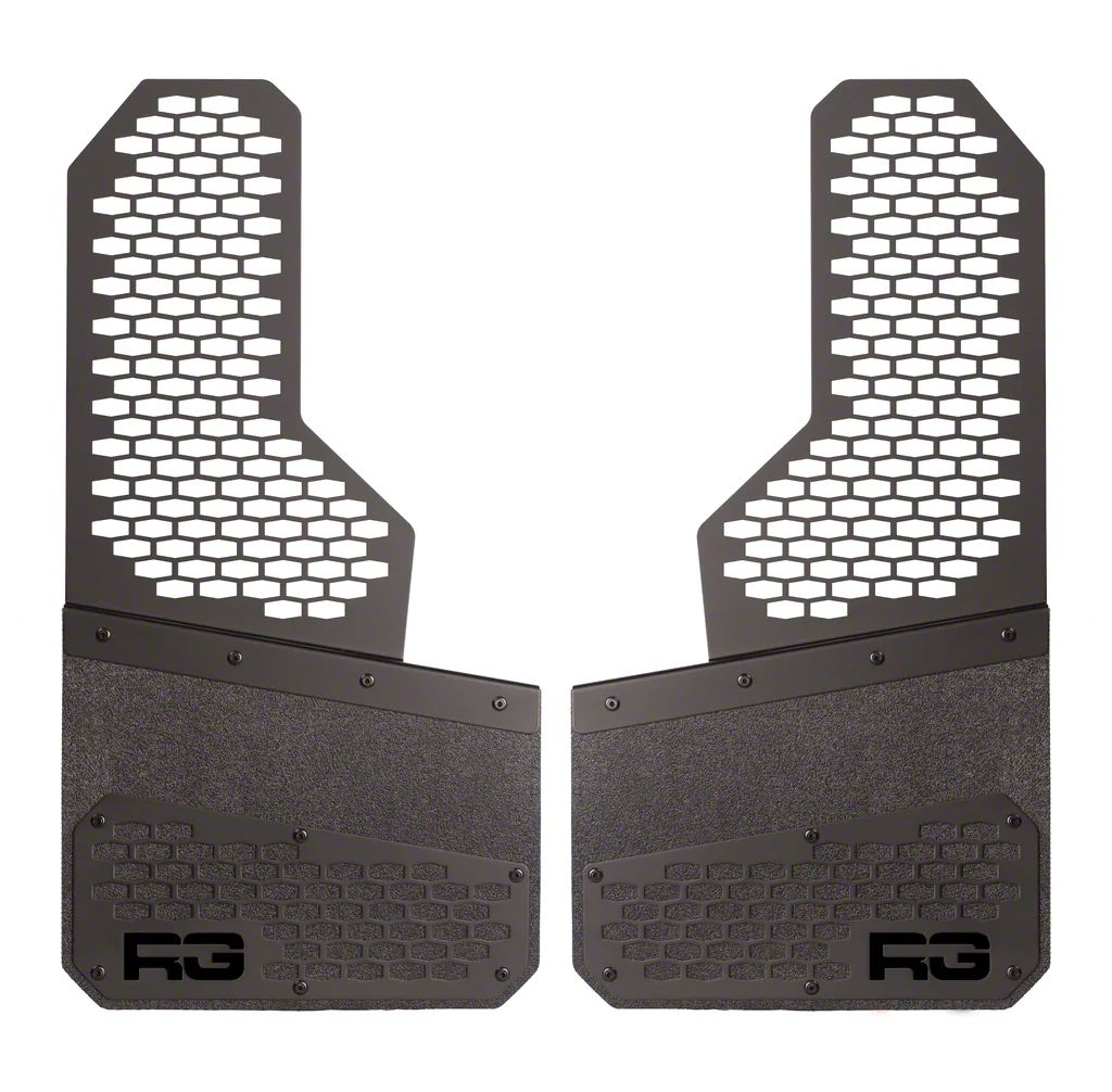 Rek Gen RAM 2500 8Inch Rek Mesh Offset Mud Flaps; Front or Rear; Black