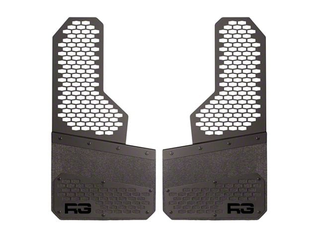 Rek Gen 10-Inch Rek Mesh Offset Mud Flaps; Front or Rear; Black (Universal; Some Adaptation May Be Required)