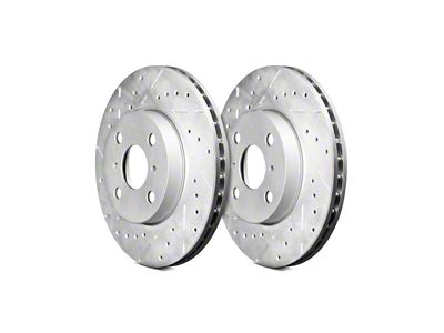 Series B130 Cross-Drilled and Slotted 8-Lug Rotors; Rear Pair (20-24 Sierra 3500 HD)