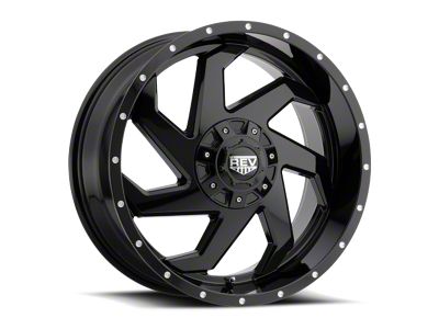 REV Wheels Off Road 895 Series Gloss Black 6-Lug Wheel; 20x9; -12mm Offset (2024 Ranger)