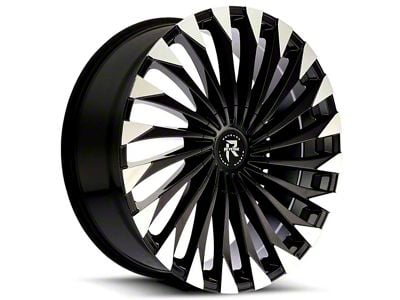 Revenge Luxury Wheels RL-106 Black Machined 6-Lug Wheel; 26x10; 25mm Offset (07-13 Silverado 1500)