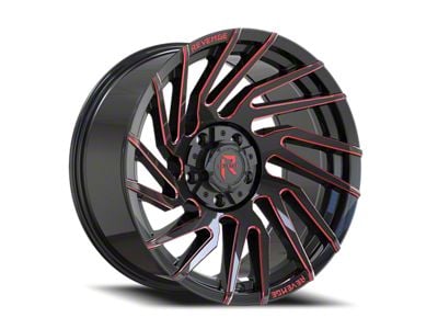 Revenge Off-Road Wheels RV-207 Black with Red Milled 6-Lug Wheel; 20x10; -19mm Offset (07-13 Silverado 1500)