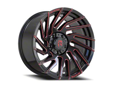 Revenge Off-Road Wheels RV-207 Black with Red Milled 6-Lug Wheel; 24x10; -19mm Offset (07-13 Silverado 1500)