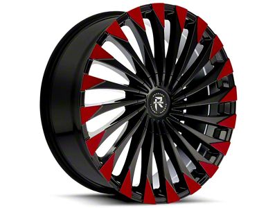 Revenge Luxury Wheels RL-106 Black Red Face 6-Lug Wheel; 26x10; 25mm Offset (07-14 Tahoe)