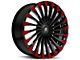 Revenge Luxury Wheels RL-106 Black Red Face 6-Lug Wheel; 26x10; 25mm Offset (07-14 Yukon)