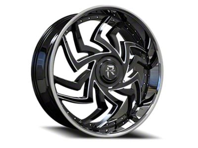 Revenge Luxury Wheels RL-107 Big Floater Black Machined Chrome SSL 6-Lug Wheel; 26x9.5; 25mm Offset (04-08 F-150)