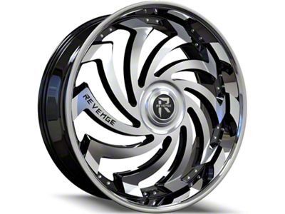 Revenge Luxury Wheels RL-108 Big Floater Black Machined Chrome SSL 6-Lug Wheel; 24x9; 25mm Offset (04-08 F-150)