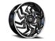 Revenge Luxury Wheels RL-107 Big Floater Black Machined Chrome SSL 6-Lug Wheel; 26x9.5; 25mm Offset (09-14 F-150)