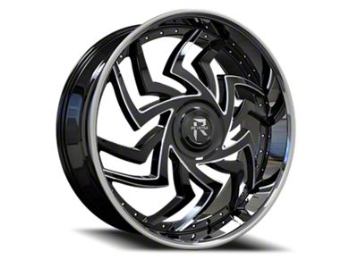 Revenge Luxury Wheels RL-107 Big Floater Black Machined Chrome SSL 6-Lug Wheel; 26x9.5; 25mm Offset (14-18 Sierra 1500)