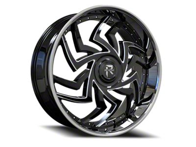Revenge Luxury Wheels RL-107 Big Floater Black Machined Chrome SSL 6-Lug Wheel; 26x9.5; 25mm Offset (15-20 Yukon)
