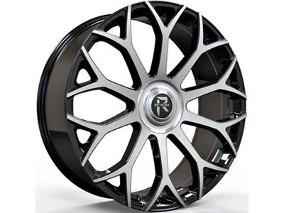 Revenge Luxury Wheels RL-105 Big Floater Black Machined 6-Lug Wheel; 24x9; 25mm Offset (2024 Ranger)