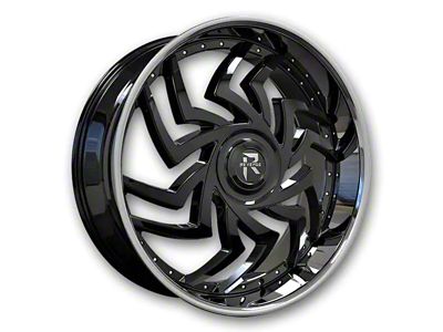 Revenge Luxury Wheels RL-107 Big Floater Black Machined Chrome SSL 6-Lug Wheel; 24x9; 25mm Offset (19-24 RAM 1500)