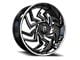 Revenge Luxury Wheels RL-107 Big Floater Black Machined Chrome SSL 6-Lug Wheel; 26x9.5; 25mm Offset (19-25 Sierra 1500)