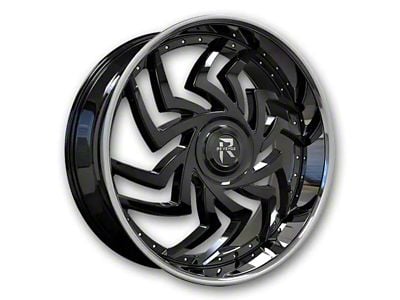 Revenge Luxury Wheels RL-107 Big Floater Black Machined Chrome SSL 6-Lug Wheel; 24x9; 25mm Offset (19-25 Silverado 1500)