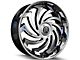 Revenge Luxury Wheels RL-108 Big Floater Black Machined Chrome SSL 6-Lug Wheel; 26x9.5; 25mm Offset (19-24 Silverado 1500)
