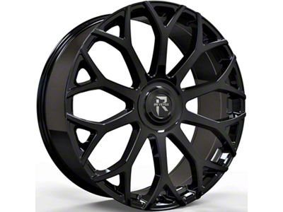 Revenge Luxury Wheels RL-105 Big Floater Gloss Black 6-Lug Wheel; 24x9; 25mm Offset (07-13 Sierra 1500)