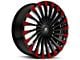 Revenge Luxury Wheels RL-106 Black Red Face 6-Lug Wheel; 26x10; 25mm Offset (09-14 F-150)