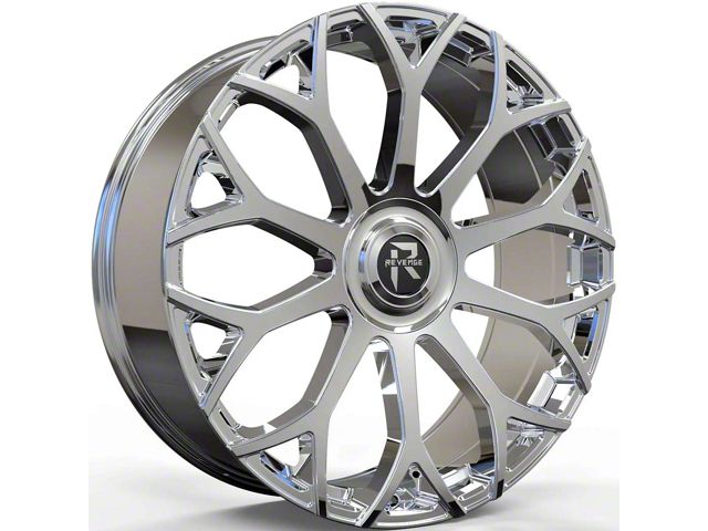 Revenge Luxury Wheels RL-105 Big Floater Chrome 6-Lug Wheel; 26x9.5; 25mm Offset (14-18 Silverado 1500)