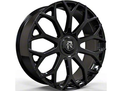 Revenge Luxury Wheels RL-105 Big Floater Gloss Black 6-Lug Wheel; 26x9.5; 25mm Offset (21-24 Yukon)