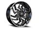 Revenge Luxury Wheels RL-107 Big Floater Black Machined Chrome SSL 6-Lug Wheel; 26x9.5; 25mm Offset (21-24 Yukon)