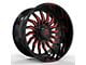 Revenge Off-Road Wheels RV-204 Black and Red Milled 6-Lug Wheel; 20x9; -12mm Offset (07-13 Silverado 1500)