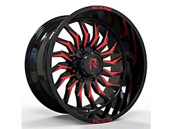 Revenge Off-Road Wheels RV-204 Black and Red Milled 5-Lug Wheel; 20x10; -19mm Offset (94-01 RAM 1500)