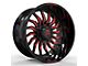 Revenge Off-Road Wheels RV-204 Black and Red Milled 5-Lug Wheel; 20x10; -19mm Offset (94-01 RAM 1500)