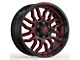 Revenge Off-Road Wheels RV-205 Black and Red Milled 5-Lug Wheel; 20x10; -19mm Offset (94-01 RAM 1500)