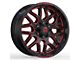 Revenge Off-Road Wheels RV-206 Black and Red Milled 5-Lug Wheel; 20x10; -19mm Offset (94-01 RAM 1500)