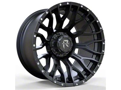 Revenge Off-Road Wheels RV-201 Satin Black with Dots 8-Lug Wheel; 22x12; -44mm Offset (01-06 Sierra 2500 HD)