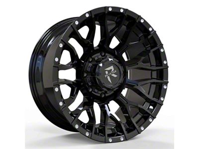 Revenge Off-Road Wheels RV-201 Gloss Black with Dots 8-Lug Wheel; 22x12; -44mm Offset (01-06 Sierra 3500 HD SRW)