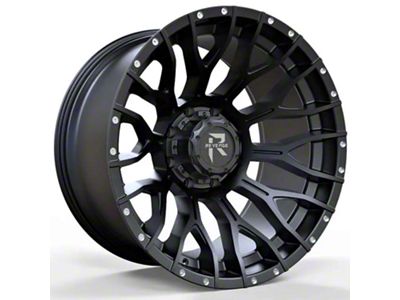 Revenge Off-Road Wheels RV-201 Satin Black with Dots 8-Lug Wheel; 22x12; -44mm Offset (01-06 Silverado 2500 HD)