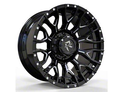 Revenge Off-Road Wheels RV-201 Black and Milled 5-Lug Wheel; 20x9; 0mm Offset (02-08 RAM 1500, Excluding Mega Cab)