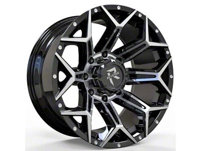 Revenge Off-Road Wheels RV-202 Black Machine 5-Lug Wheel; 20x10; -19mm Offset (02-08 RAM 1500, Excluding Mega Cab)