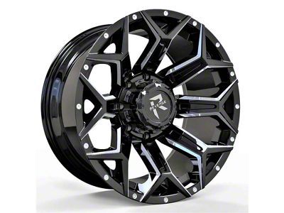 Revenge Off-Road Wheels RV-202 Black and Milled 5-Lug Wheel; 20x10; -19mm Offset (02-08 RAM 1500, Excluding Mega Cab)