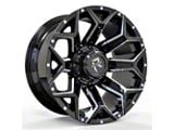 Revenge Off-Road Wheels RV-202 Black and Milled 5-Lug Wheel; 20x9; 0mm Offset (02-08 RAM 1500, Excluding Mega Cab)