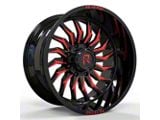 Revenge Off-Road Wheels RV-204 Black and Red Milled 5-Lug Wheel; 20x10; -19mm Offset (02-08 RAM 1500, Excluding Mega Cab)