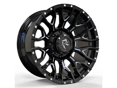 Revenge Off-Road Wheels RV-201 Black and Milled 8-Lug Wheel; 20x10; -19mm Offset (03-09 RAM 2500)