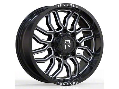 Revenge Off-Road Wheels RV-205 Black and Milled 8-Lug Wheel; 20x10; -19mm Offset (03-09 RAM 2500)